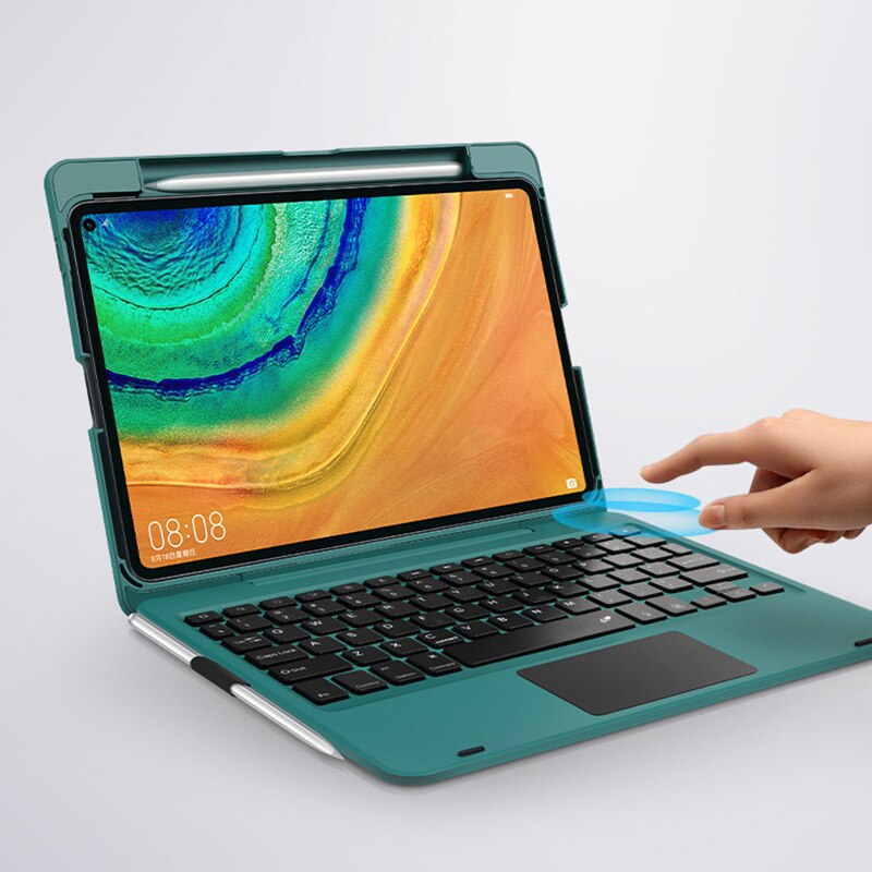 snu-deksel med tastatur til huawei matepad pro 10.8 -tommers bluetooth-tastatur med berøringspute smart deksel til huawei 10.8 -tommers etui