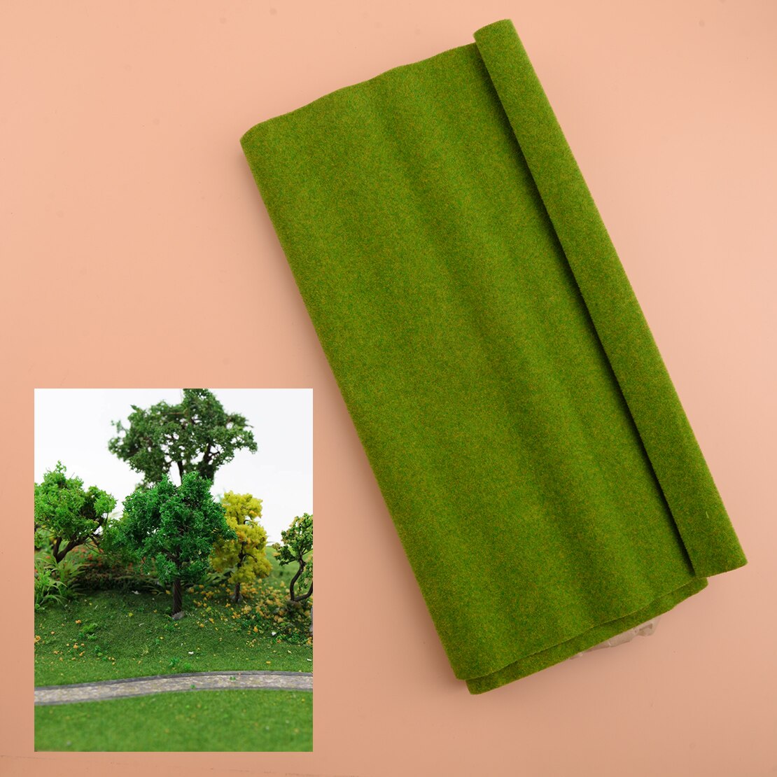 1pc Snow White Artificial Grass Mat - 0.4m X 1m For HO Scale Model Train Layouts