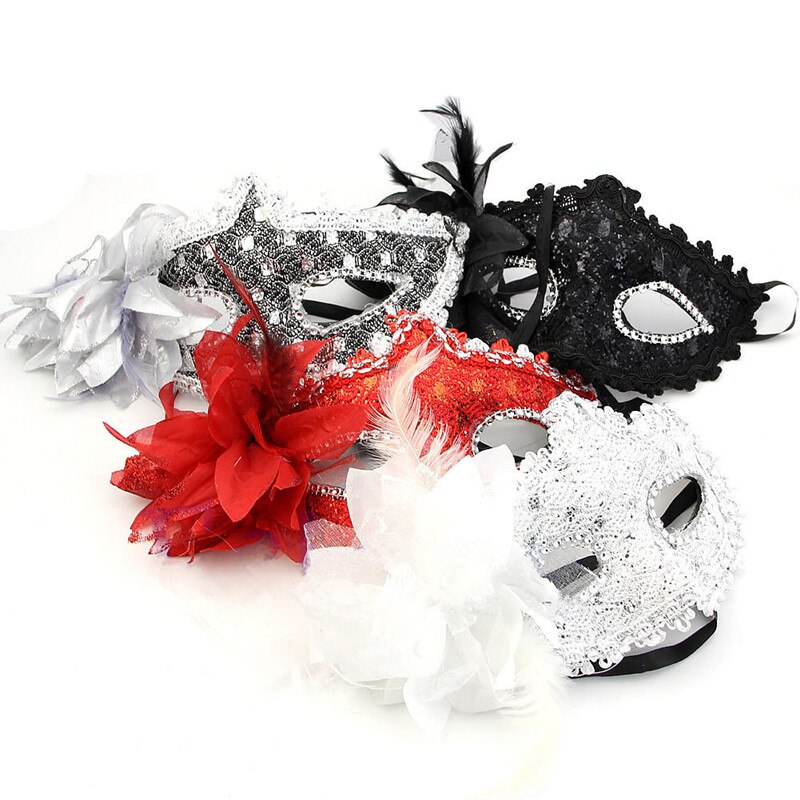 Lace Venetian Mask Masquerade Carnival Masked Sexy Upper Half Face Mask Ball Fancy Dress Costume Black/White/Silver/Red