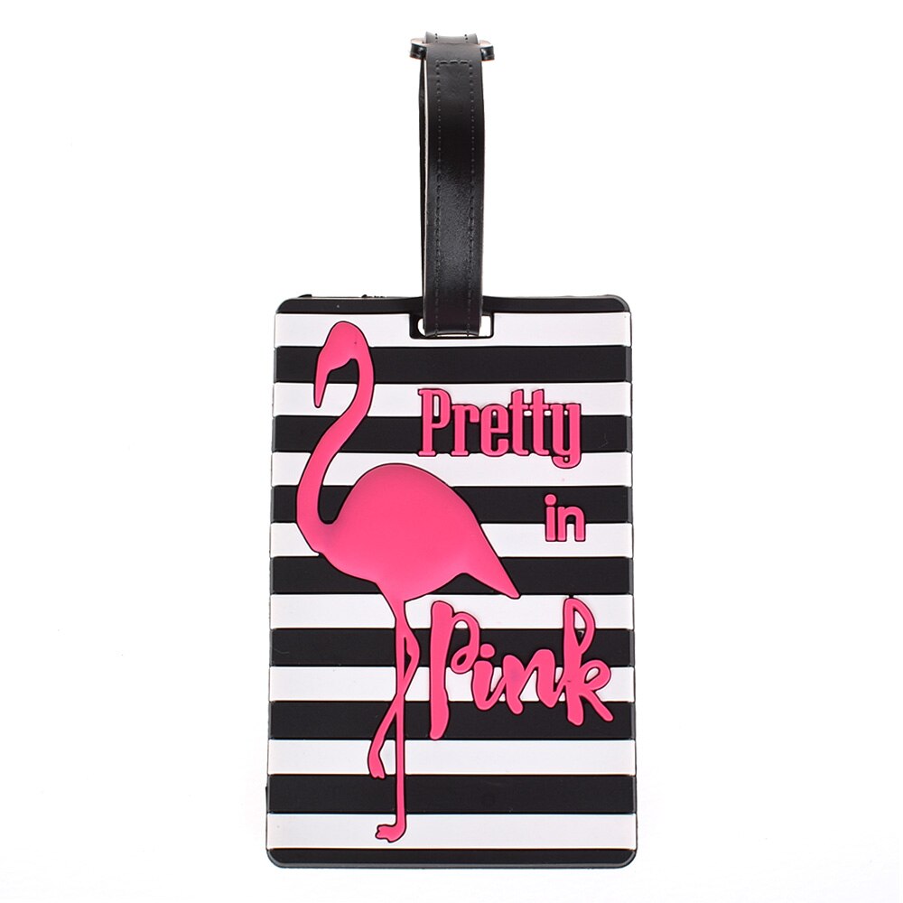 Étiquette de bagage Animal Flamingo | Porte-adresse d'identification, étiquette d'embarquement des bagages, valise en cuir PU, étiquette Portable, accessoires de voyage: B