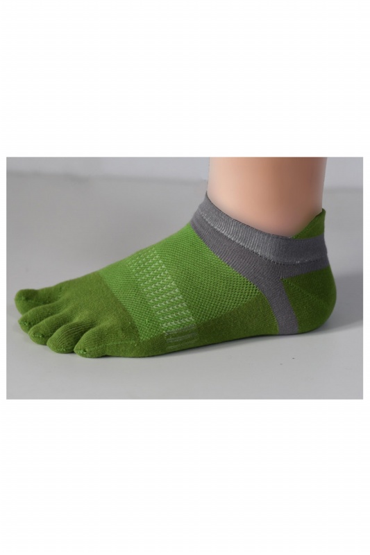 1 paar Comfortabele Ademende mannen Katoen Teen Sokken Sport Vijf Vinger Sokken Groen: Default Title
