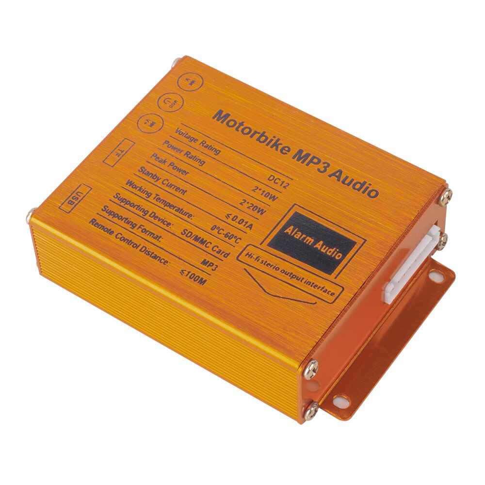 KKmoon-sistema de alarma para motocicleta, reproductor MP3, altavoces, sistema de sonido y Audio, Radio FM, control remoto inalámbrico de seguridad con ranura USB SD