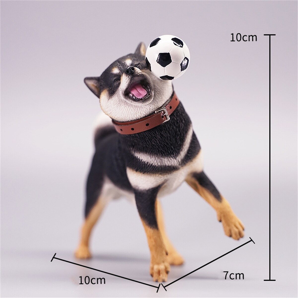 JXK 1/6 Flying Disc Shiba Inu Model Play Football Silly Dog Cute Animal Figure Ornaments Toy for Children Adults Kids