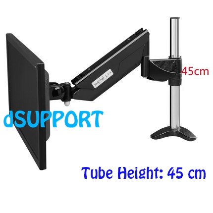 10-27&quot; 360 Degree Full Rotation Display Monitor Holder Desktop Clamping LCD TV Mount Bracket Arm 20~80cm Height MD5211W: Black-Tube Height 45