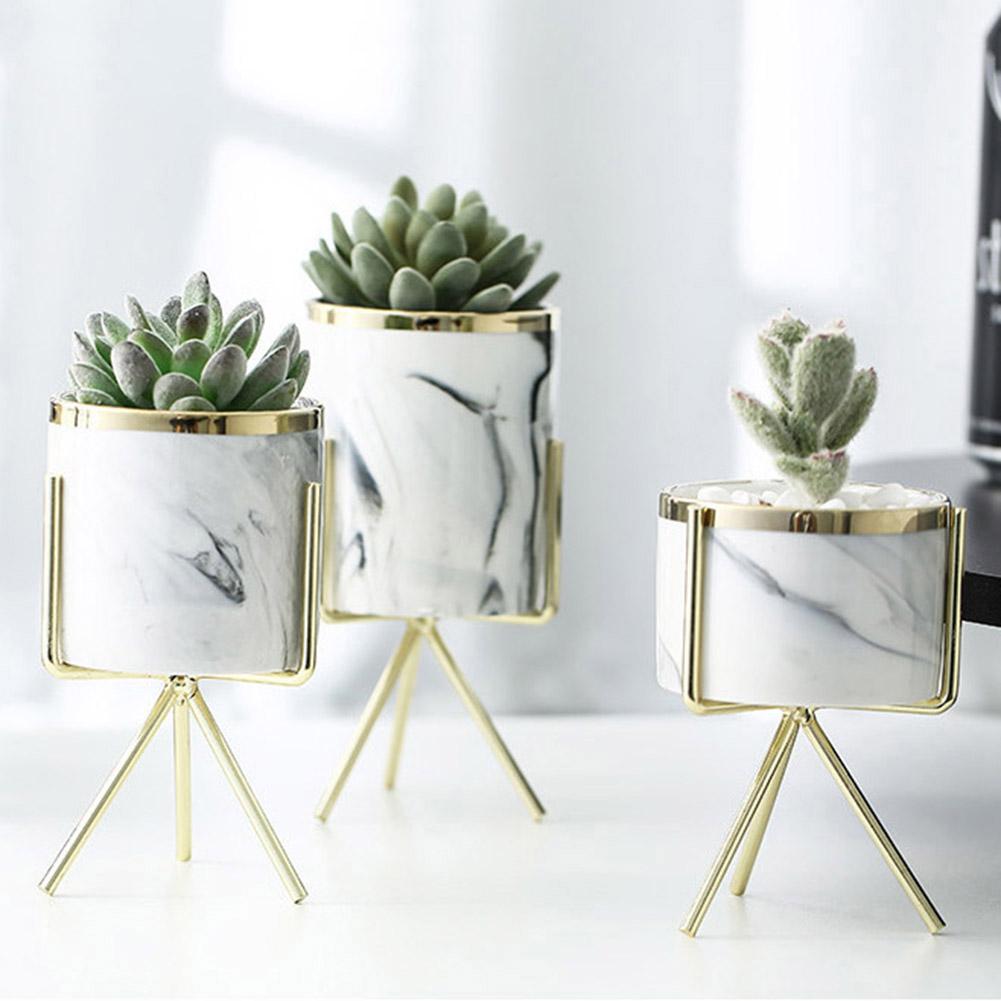 2 stk nordisk blomsterpotte metalstander havehavebeslag keramisk blomsterpotteholder kunst plantebeholder planter hjemmekontorindretning
