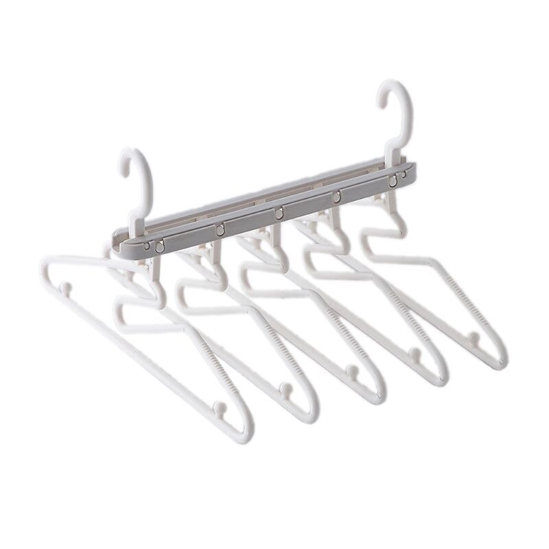 Multifunctional 5 in 1 Folding Hangers Clothes Pants Storage Rack Save Space Wardrobe Organization: Gray