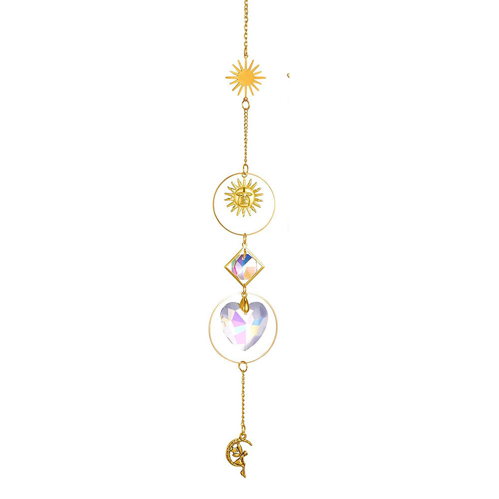 1 Stück AB Suncatcher zum Aufhängen, Sonnenfänger mit Kettenanhänger, Ornament, Kristallkugeln für Fenster, Haus, Garten, Weihnachtsfeier, Dekoration: MULTI