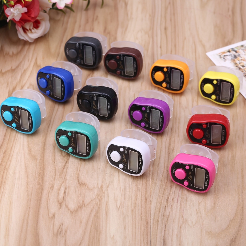 LED Finger Zähler Digitale Elektronische Zähler Runde Spur Handheld Clicker mit Ring Ziffern Anzeige Manuelle Dekompression Werkzeug