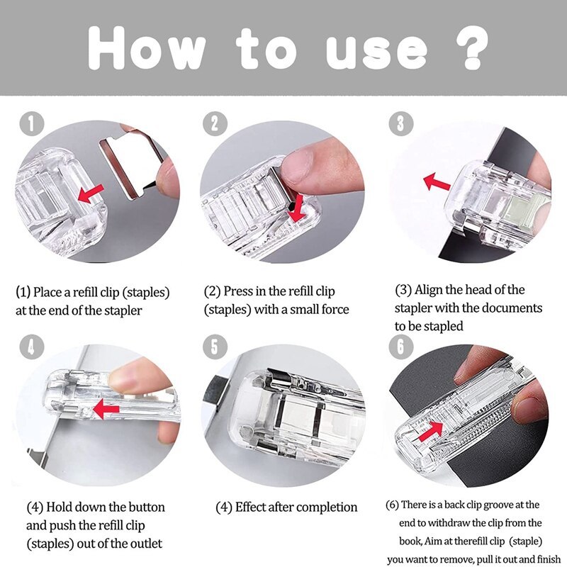Office Supplies Push Stapler School Supplies for College Students Mini Stapler Staplers for Desk Small Stapler Set