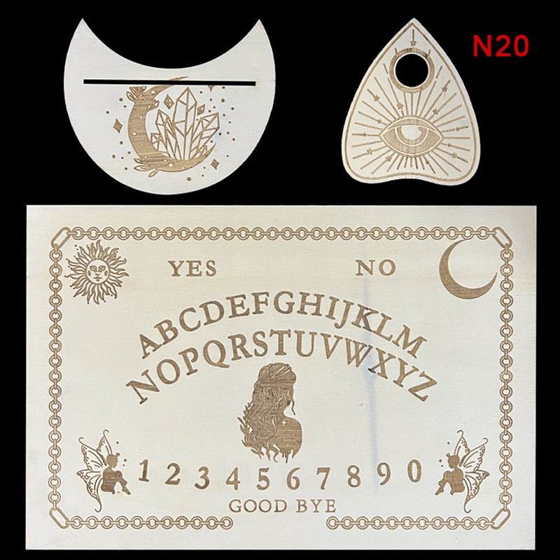 12inch Wooden Divination Pendulum Board Engraved Magic Board Ouija Board Metaphysical Message Witch's Pendulum Board Kit