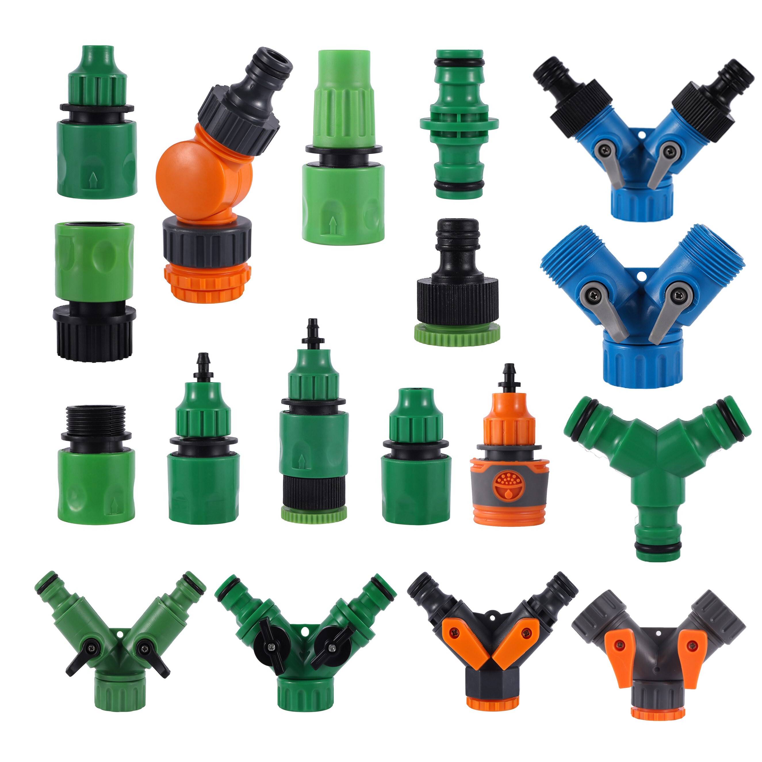 Garden Hose Irrigation Diverter 4/7mm Quick Coupler Y Tap Adapter Male Female Threaded Hose Connector for Drip Watering System