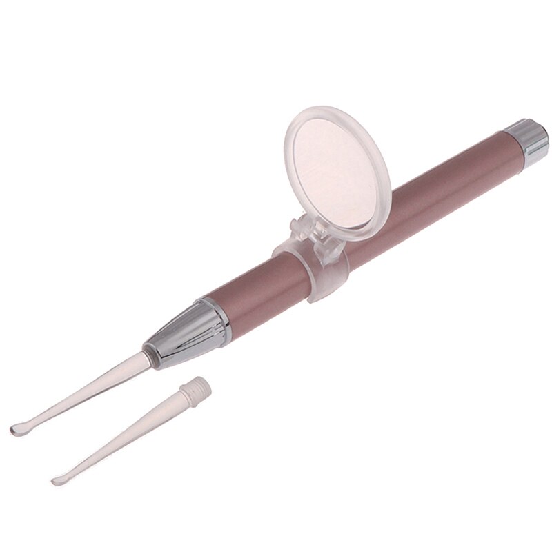 Children Luminous Ear Wax Cleaner Portable Flashlight Ear-pick Earwax Remover Cleaning Ear Care Tool Earwax Remover: Rose Gold