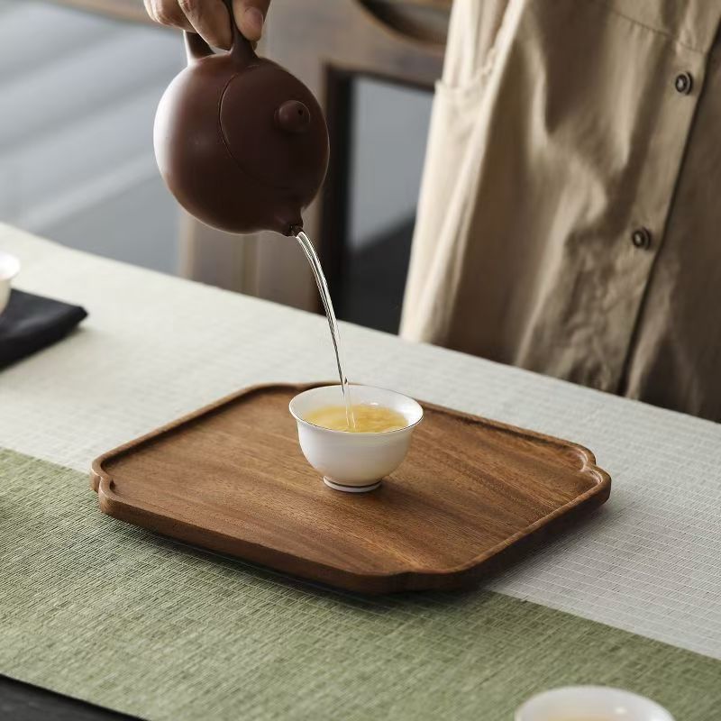 Wooden Tray Home Tea Tray Rectangular Dinner Tray Wooden Snack Fruit Tray Dry Bubble Tray Simple Multi-Function Tray