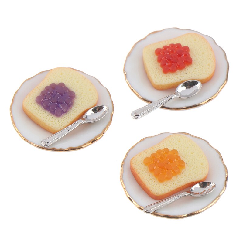 1/12 Mini Breakfast Egg Toast Coffee Cup Model Miniature Dollhouse Play Food Kitchen Restaurant Accessories Doll Toys Random