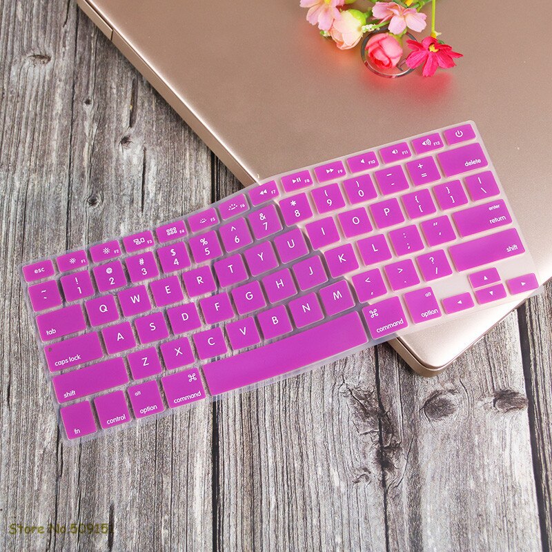 Us engelsk tastatur cover til apple mac macbook pro 13 15 17 air retina 13 keyboard protector skin  a1466 a1369 a1502 a1278 a1398: Lilla