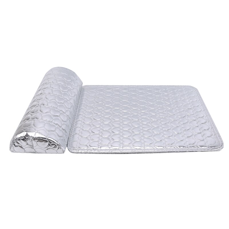 Professionele Hand Kussen Houder Soft Pu Leer Spons Arm Rest Nail Kussen Manicure Beauty Nail Mat Pad: Silver