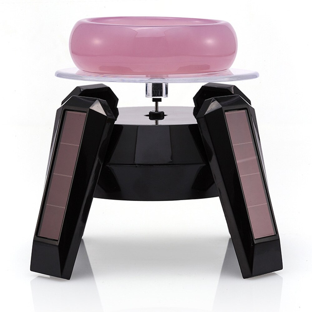Solar Powered Display Stand Turntable Display Stand Rotating Table Jewelry Stand Battery Included(Random Color)