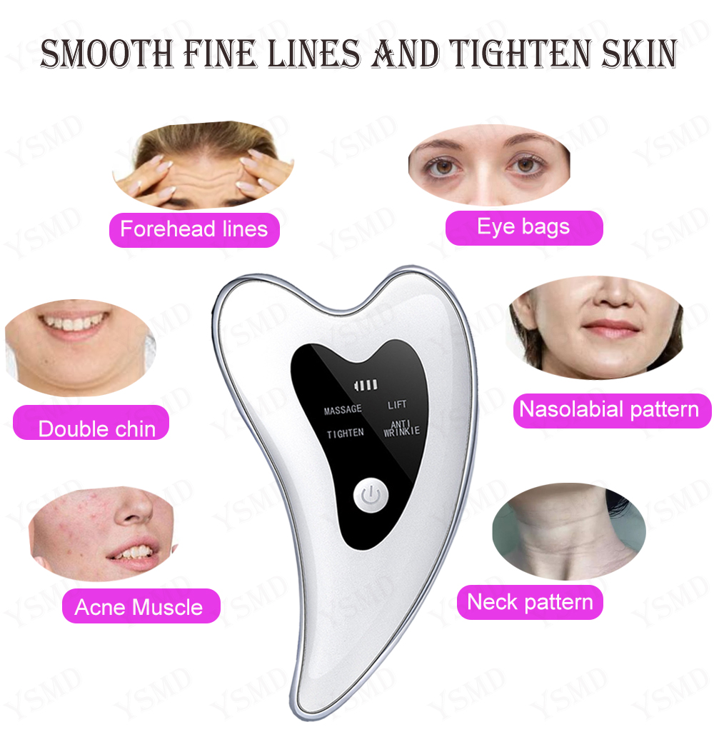 Masajeadores faciales raspado de la piel para estiramiento Facial cuidado antiarrugas doble barbilla eliminar el cuello masaje eléctrico herramienta de cuidado de la piel