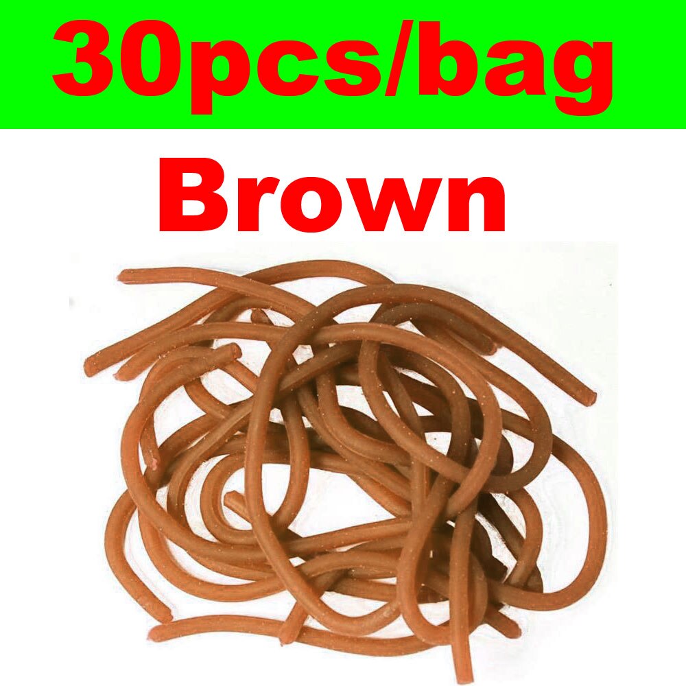30pcs/Pack Squirmy Worms for Knitting Nymphs, Shrimps, Grubs, San Juan Worms Fly Tying Material Fishing Flies: BROWN