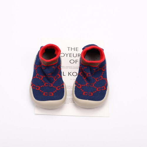 Baby Boys Girls Sock Shoes Non-slip Floor Socks Baby Soft Rubber Sole Toddler Sneakers Socks Baby Socks with Rubber Soles Shoes: Blue / 20-21(Insole12.5cm)