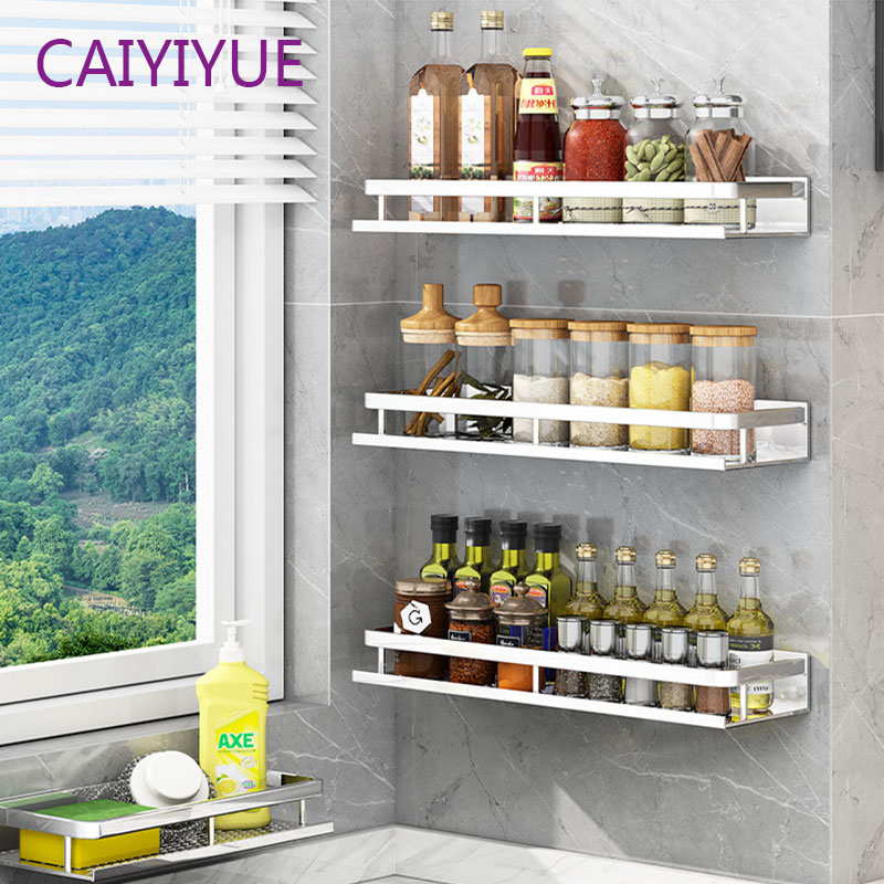 Kitchen rack wall-mounted multi-function punch-free Bathroom Shelf Accessories Wall Mount Shower Shampoo Storage Shelves