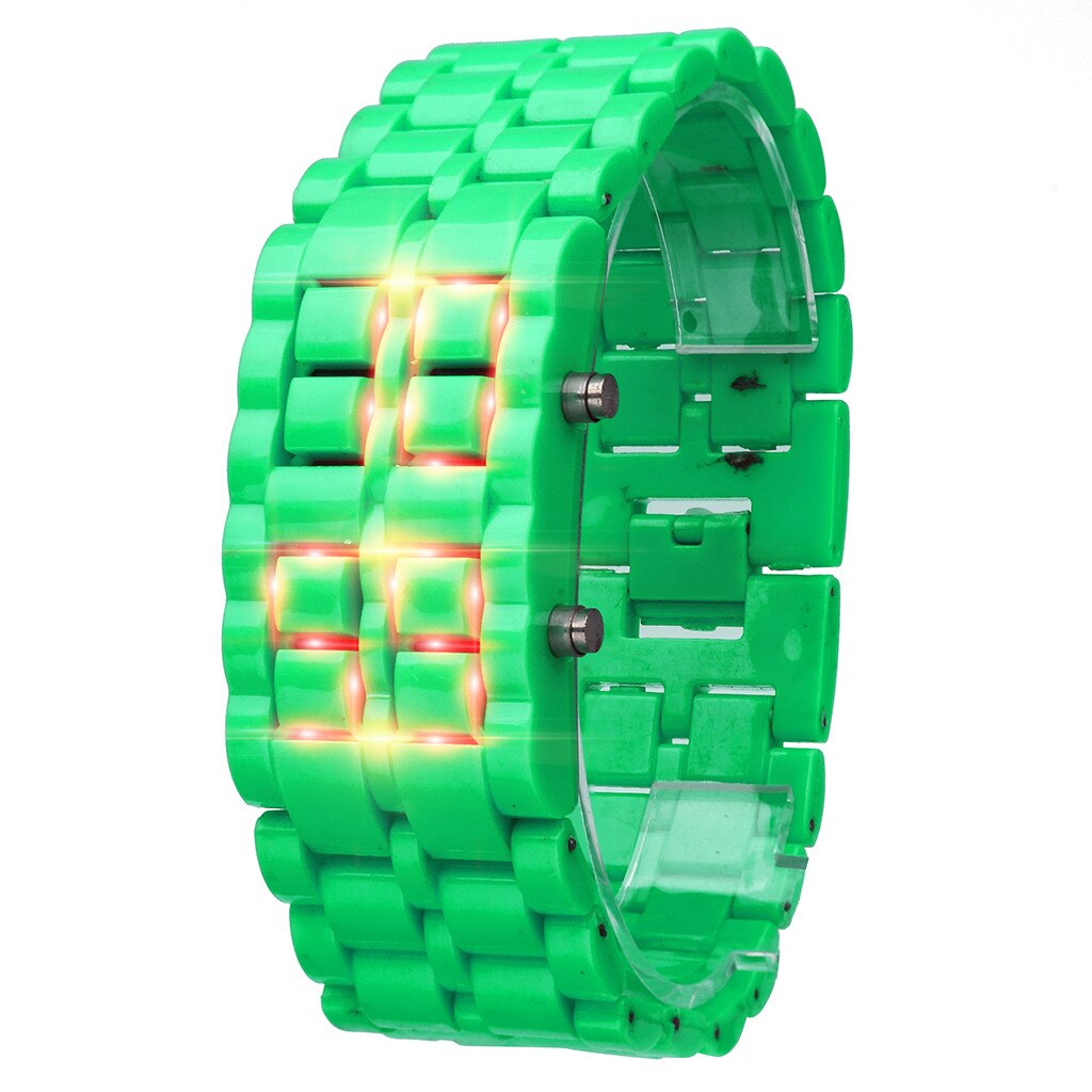 Neue Eisen Samurai Metall Armbinde Lava Uhr LED Digital Uhren Stunde Männer Frauen