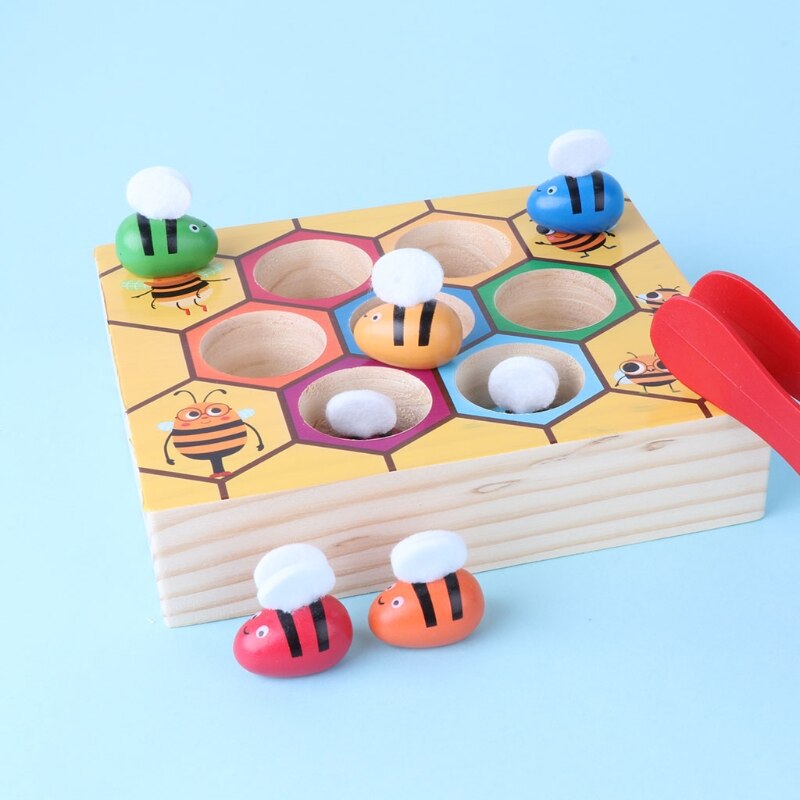 Jeu assorti abeille et ruche, jouet éducatif pour bébé, apprentissage sensoriel des couleurs