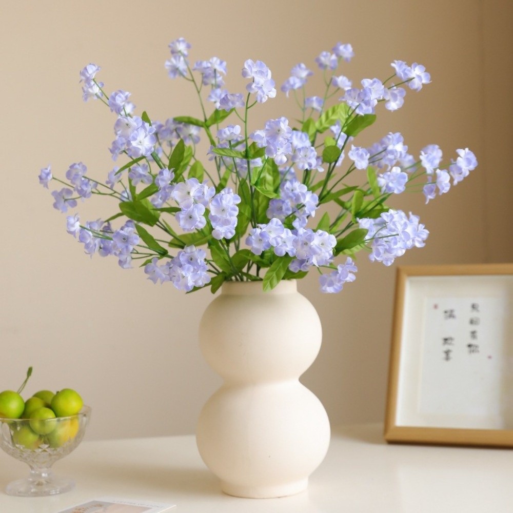 Real Touch Forget-Me-Not Artificial Forget-Me-Not Flowers 47cm Silk Floral Bouquets Long Branch DIY Simulation Flowers Wedding