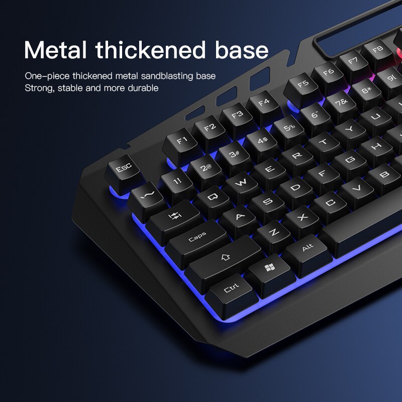 Wired Gaming Keyboard and Mouse Mechanical Feeling RGB 104 Keycaps Backlit Gamer Keyboards 3200DPI mice for PC Laptop Computer