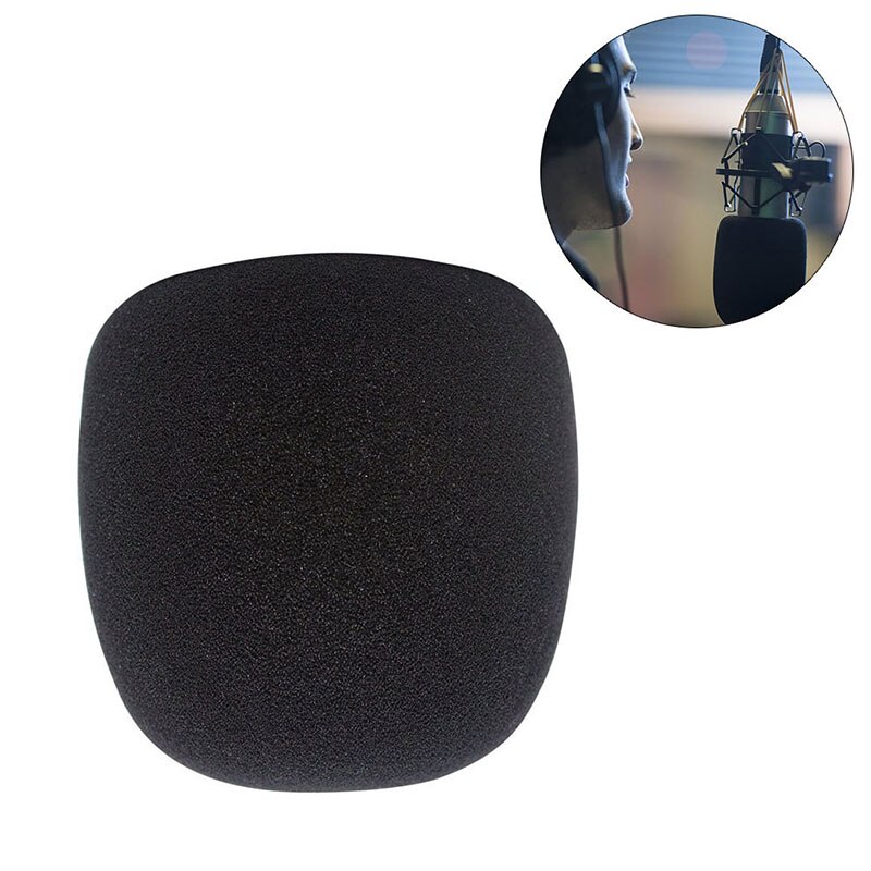 1pc Schwarz Mikrofon Schaum Schwamm Windschutz Mic Abdeckung Für Kondensator Mikrofone Windschutz Pop Filter Verhindern spritzen