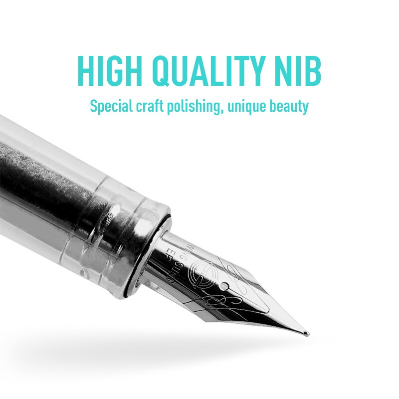 Wing Sung 3013 Vacuum Fountain Pen Resin Transparent EF/F Nib !