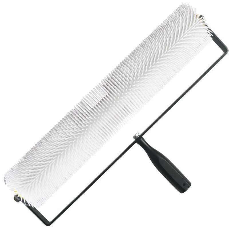 Cepillo de rodillo con púas de 20 pulgadas, herramientas de cemento autonivelantes, baya de rodillo con punta de plástico de 50cm para herramientas de pintura de suelo epoxi: Blanco cremoso