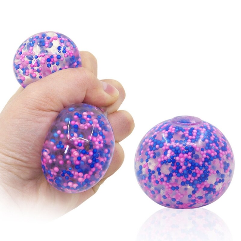 Spongy rainbow ball leksak svampig pärla stressboll leksak pressbar stress squishy leksak stressavlastning boll anti-stress leksaker