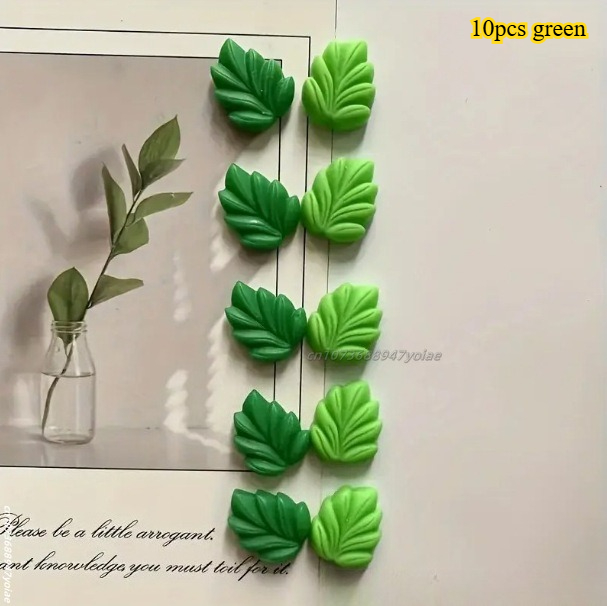 12 Uds. Imanes de nevera de flor de melocotón, bonitos imanes de resina para cocina, oficina, decoración de pizarra blanca, juego de imanes fuertes para nevera para para el hogar: green
