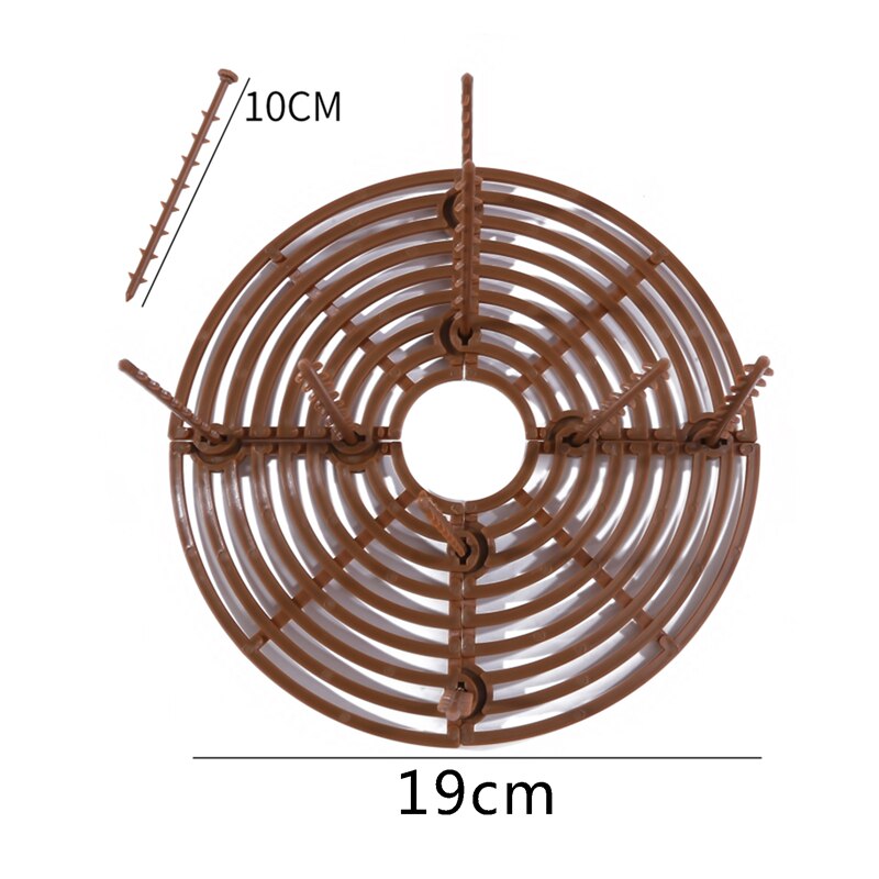 1PC Blumentopf Boden Schutz Mit NäGel Blumentopf Netz Blume Topf Abdeckung Baby Sicherheit Maus Garten Pflanzen Heimat Schutz: Braun S runden