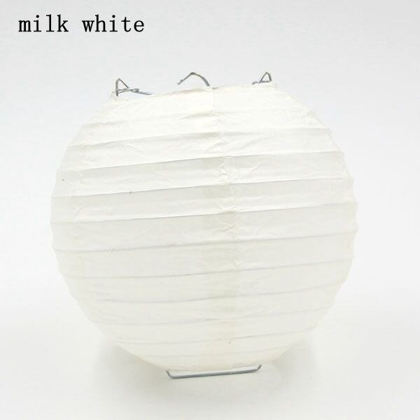 1Pcs 6Inch (15Cm) kleurrijke Papieren Lantaarn Ronde Lamp Bruiloft Thuis Party Festival Verjaardagsfeestje Decoratie Tuin Diy Supplies: Milk white