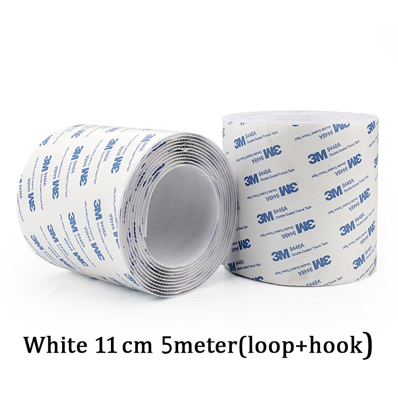 5Meter/Pairs Strong Self adhesive Hook and Loop Fastener Tape nylon sticker velcros adhesive with Glue for DIY 20/25/30/38/50mm: White 11cm
