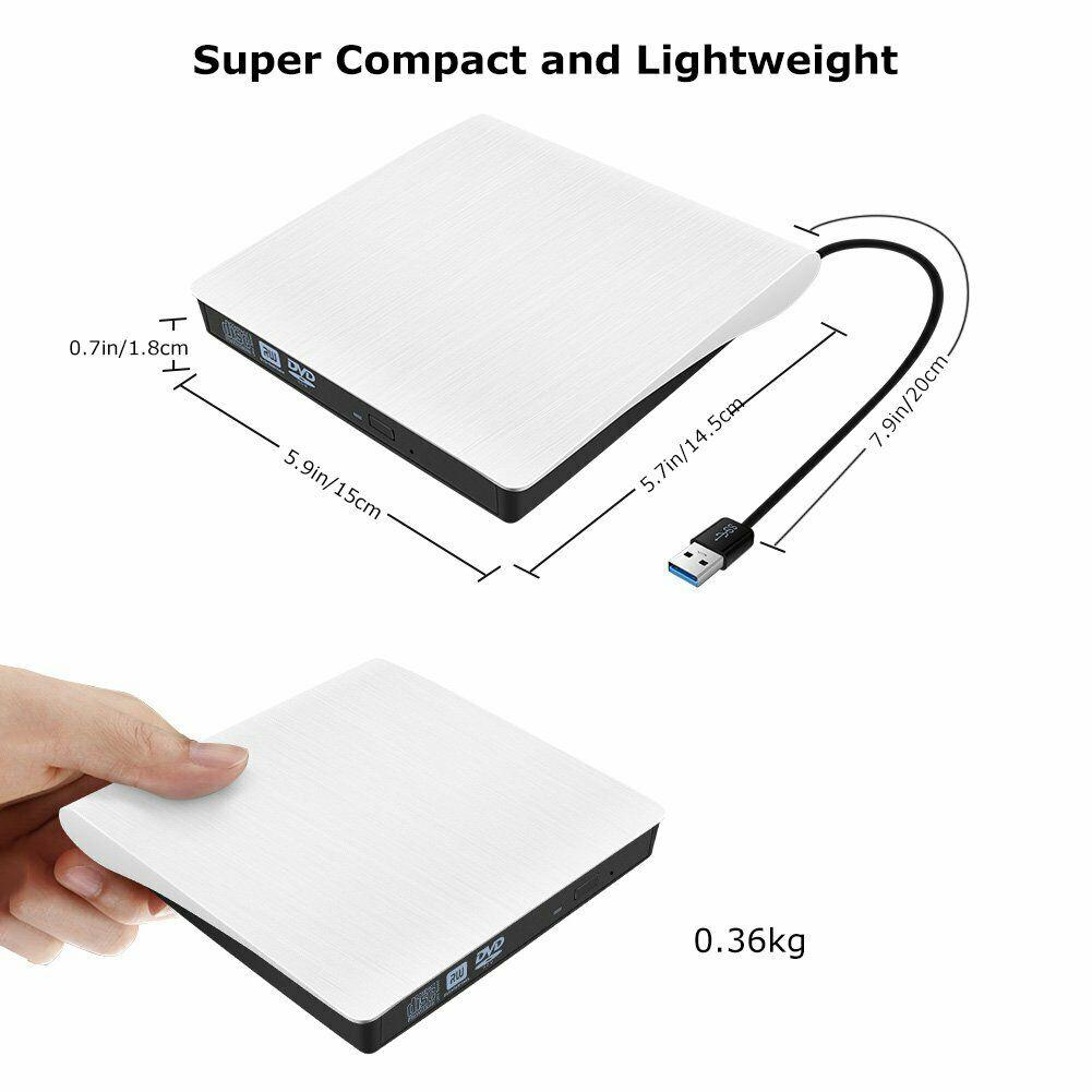 Usb 3.0 dvd-rw drivrutin extern slim dvd ± rw cd-rw brännare spelare writer drive brännare optiska enheter för laptop pc dvd-brännare