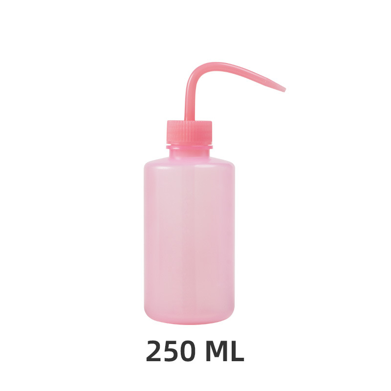 Botella de lavado para limpieza de pestañas, limpiador de boquilla curva, resistente al agua, removedor de cejas, herramienta de maquillaje para extensión de pestañas, 250/500ml: Castaño