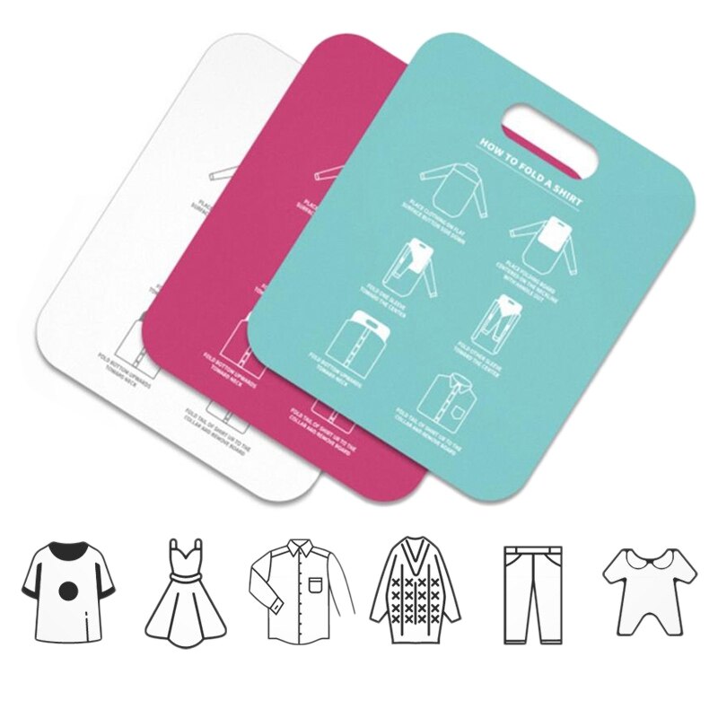 3PC Fast Folding Board Convenient Stacking Board for Adult Clothes Shirt Lazy Essential Stacking Clothes Tool 10X12 In