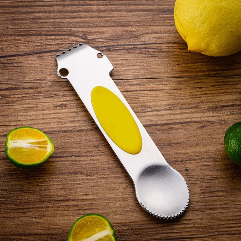3-In-1 Citrus Zester Stainless Steel Orange Lemon Zester Peeler Fruit Grater Kitchen Tool Bar Gadget