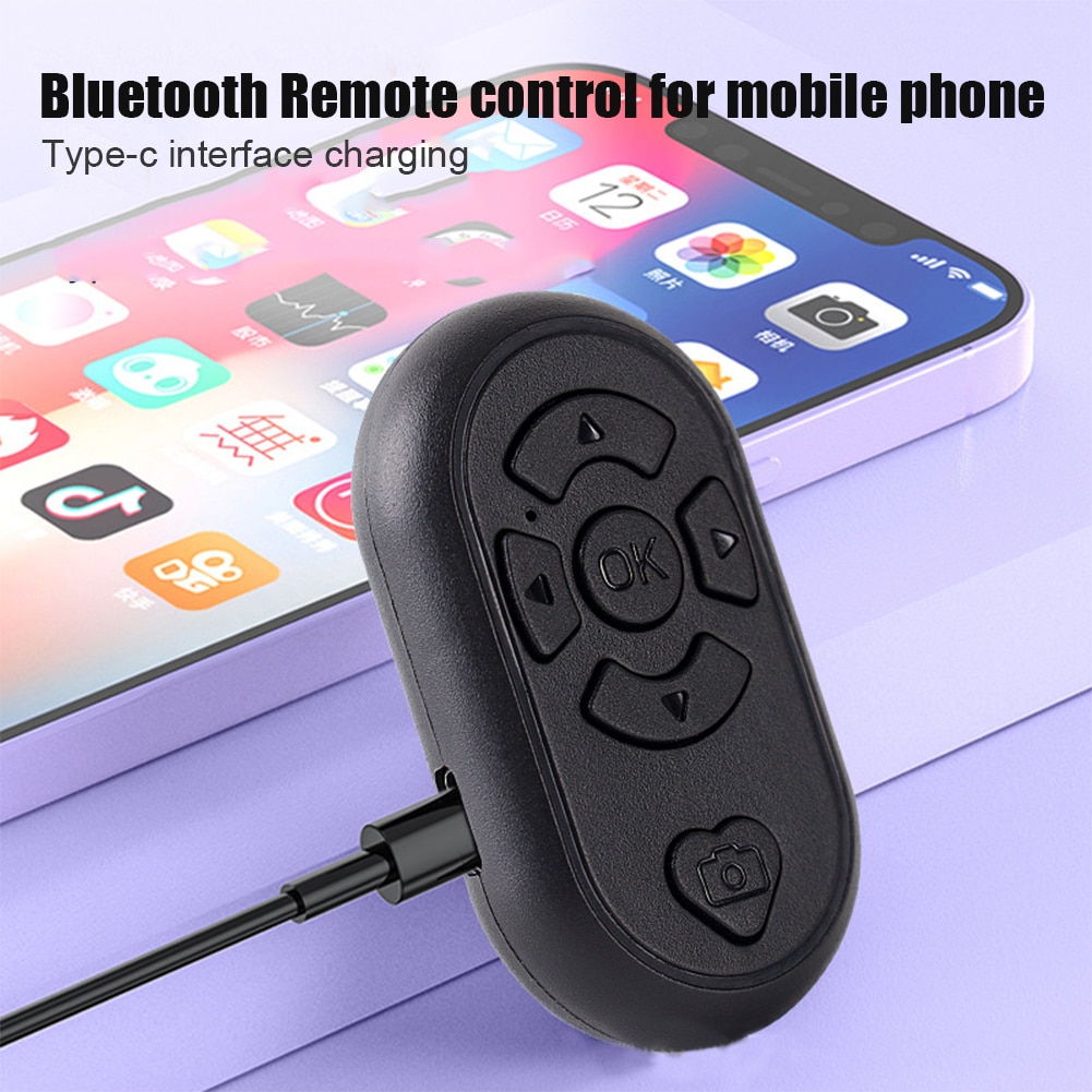 Telecomando compatibile Bluetooth tipo-c ricarica Wireless TikTok Selfie Video Magic Device Mini Controller per Android IOS
