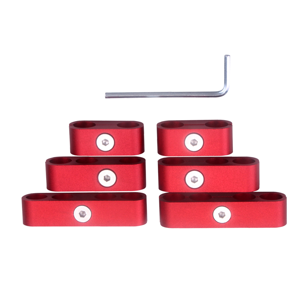Uds SBC 350 cable de la bujía separadores divisores telares CNC de aleación de aluminio de primera trajes de 7mm 8mm 9,5mm: red
