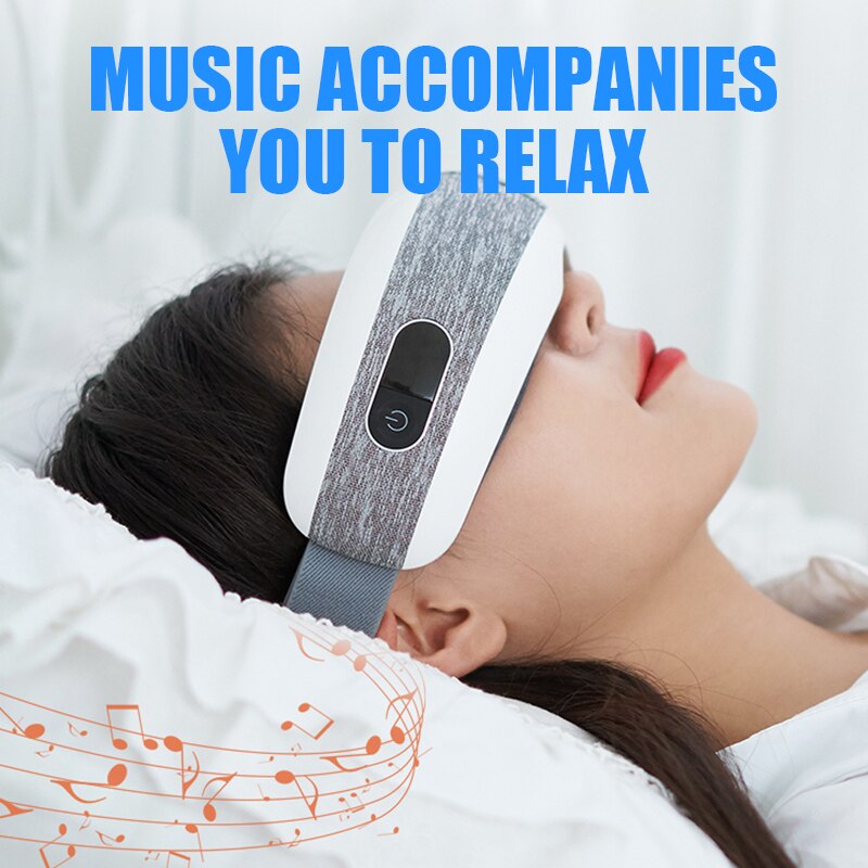 Lunettes chauffantes pour les yeux, appareil de Massage intelligent, pression d&#39;air, pliable à 180 degrés, Anti-rides, Massage oculaire avec musique, outils de soins de santé, relaxation