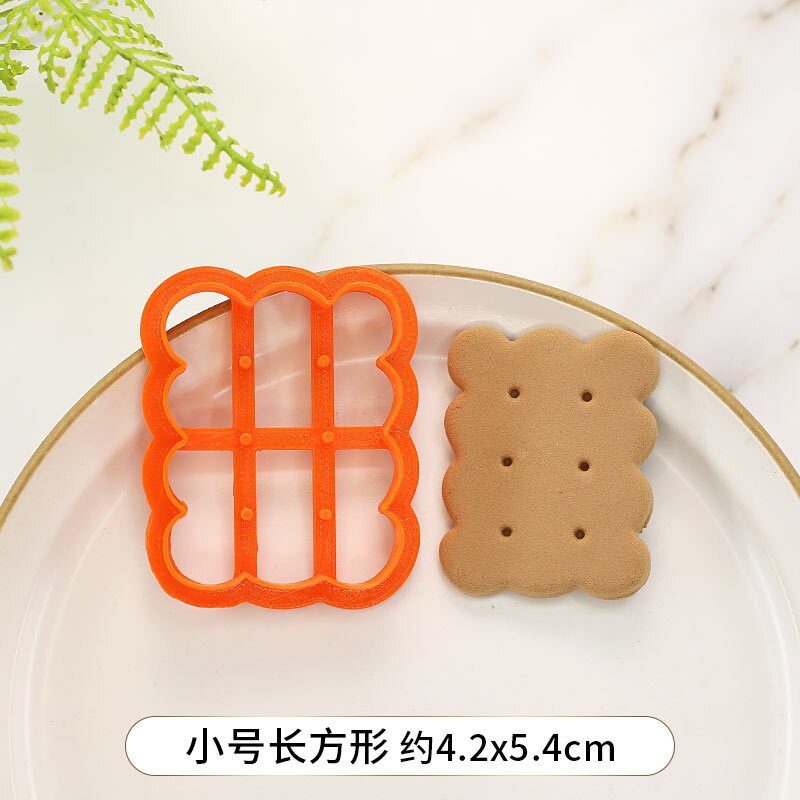 Cartoon 3D Indonesia Classic Biscuit Mold Pressing Birthday Antique Biscuit Cookie Baking Tool Sugar Craft Cookie Plunger Cutter: S-Rectangle