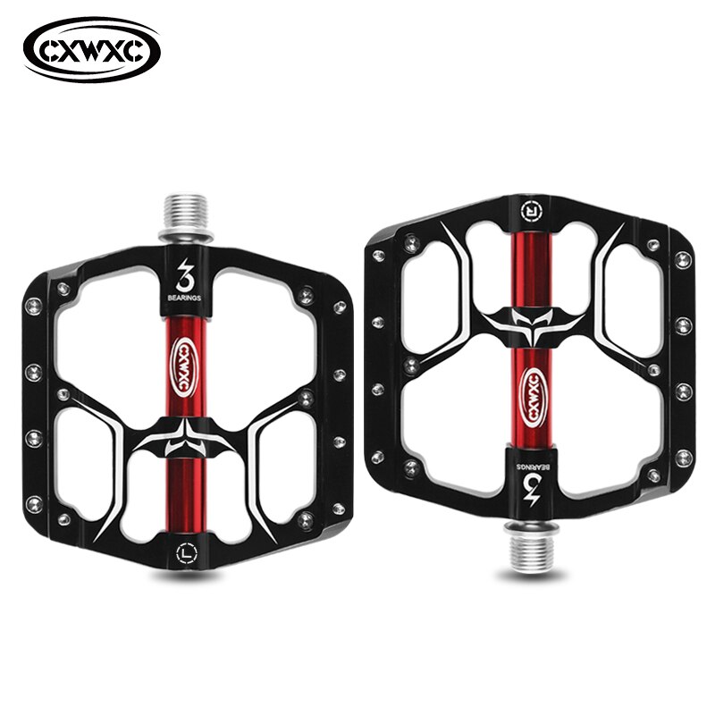 Pedales planos para bicicleta de montaña, 3 rodamientos sellados, plataforma ancha, antideslizantes