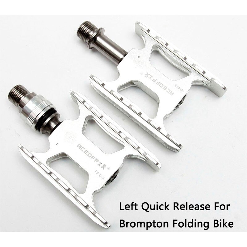 Aceoffix pedał rowerowy, robić roweru Brompton Ti, 3 łożyska, tytanowy, aluminiowy, szybkie odpinanie, Mks, części rowerowe: srebro L release