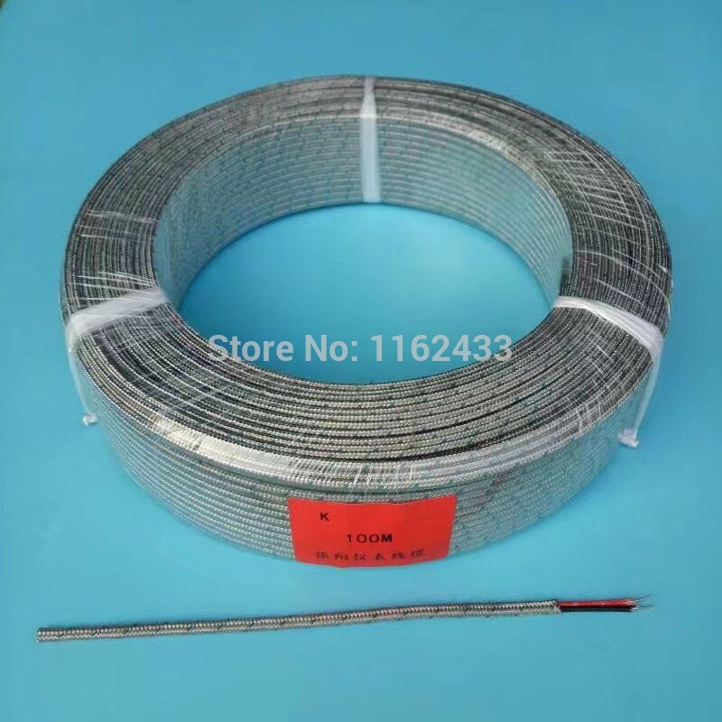 FTARE02 1m K J thermocouple PT100 RTD extension wire compensation wire cable for temperature sensor