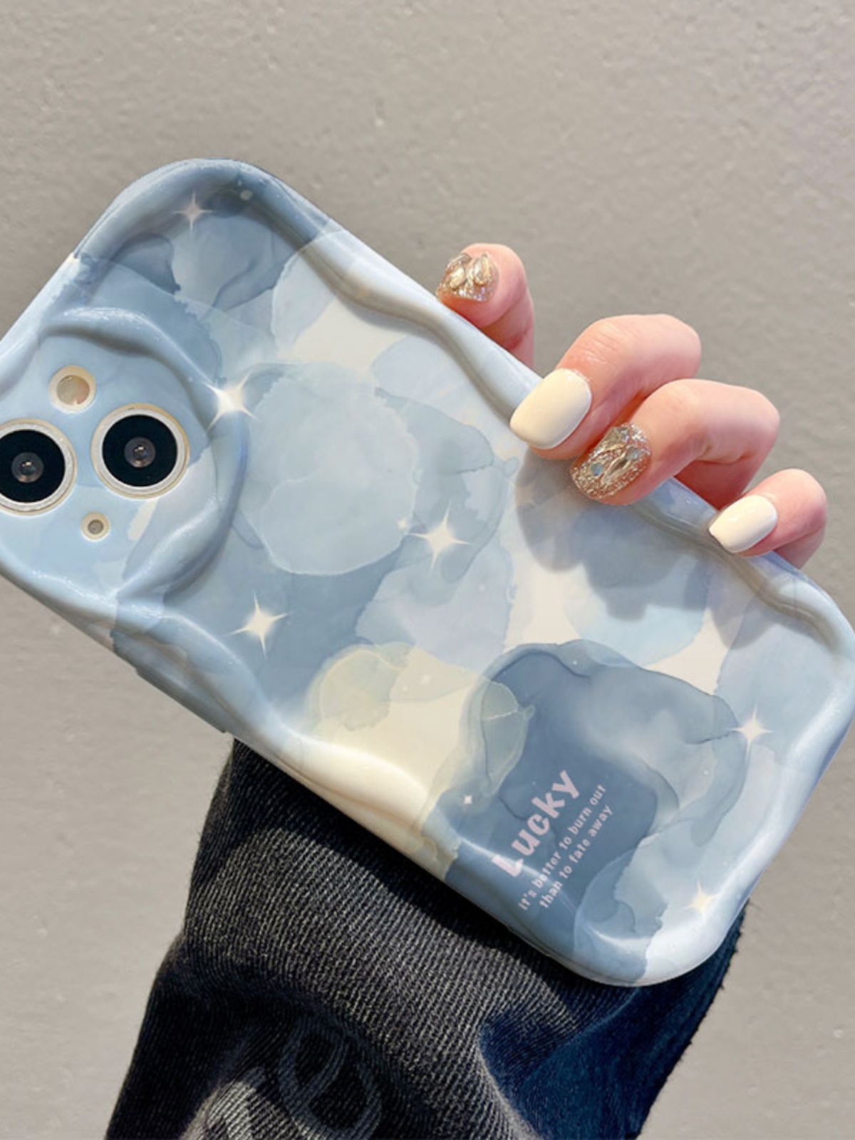 Custodia per telefono blu sfumato per iPhone 14 Pro Max 15 11 12 13 Mini XR 6s 6 8 7 Plus X XS SE 2020 2022 Cover morbida in silicone