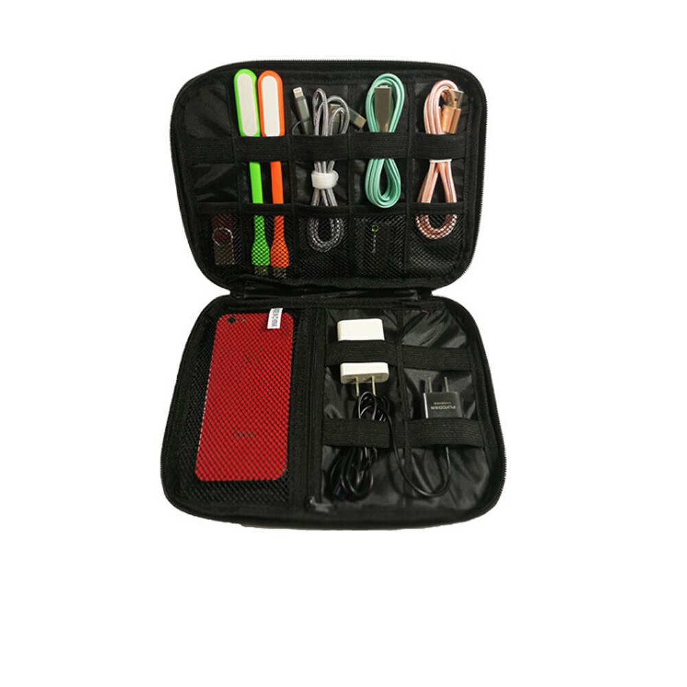 Multi-functional Digital Bag Electronic Storage Bag Kit Data Cable Cationic Fabric Digital Gadget Devices Divider Organizer